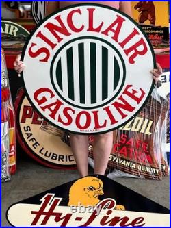 Vintage Old Style Sign Sinclair Gasoline NOT Porcelain Made in USA 30x30