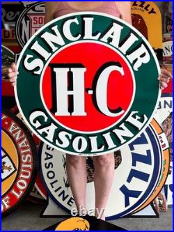 Vintage Old Style Sign Sinclair HC Gas NOT Porcelain Made in USA 30x30