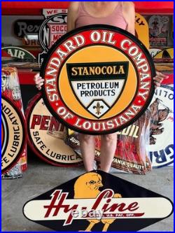 Vintage Old Style Sign Standard Oil Louisiana NOT Porcelain Made in USA 30x30