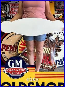 Vintage Old Style Steel Sign Lay Bust Chicken NOT Porcelain Made USA 36x10