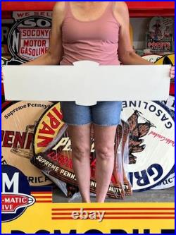 Vintage Old Style Steel Sign Wayne Feeds NOT Porcelain Made USA 36x10