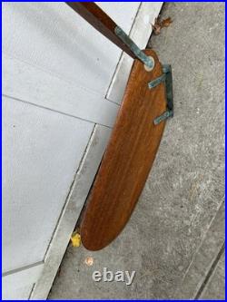 Vintage Old Style Sunfish Sailboat Rudder Bronze Hardware Mahogany