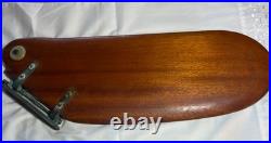 Vintage Old Style Sunfish Sailboat Rudder Bronze Hardware Mahogany