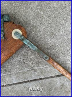 Vintage Old Style Sunfish Sailboat Rudder Bronze Hardware Mahogany