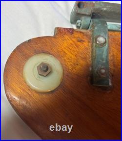 Vintage Old Style Sunfish Sailboat Rudder Bronze Hardware Mahogany