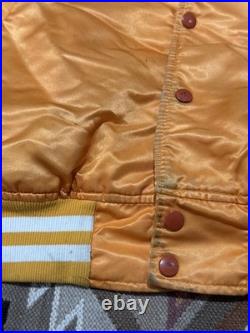 Vintage Old Style Tampa Bay Buccaneers Satin Starter Jacket Creamsicle Large