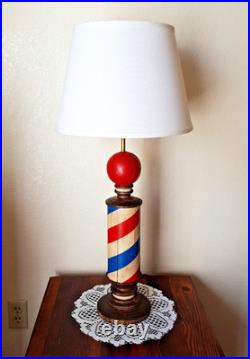 Vintage Old Style Wooden Barber Pole That I Made Into A Lamp Over 40 Years Ago Vintage Old Style Wooden Barber Pole That I Made Into A Lamp Over 40 Years Ago