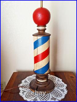 Vintage Old Style Wooden Barber Pole That I Made Into A Lamp Over 40 Years Ago Vintage Old Style Wooden Barber Pole That I Made Into A Lamp Over 40 Years Ago