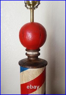 Vintage Old Style Wooden Barber Pole That I Made Into A Lamp Over 40 Years Ago Vintage Old Style Wooden Barber Pole That I Made Into A Lamp Over 40 Years Ago