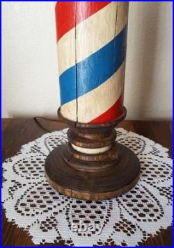 Vintage Old Style Wooden Barber Pole That I Made Into A Lamp Over 40 Years Ago Vintage Old Style Wooden Barber Pole That I Made Into A Lamp Over 40 Years Ago