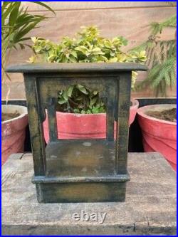 Vintage Old Wood Hand Carved Jharokha Style Glass Top Beautiful Temple Rare Rack