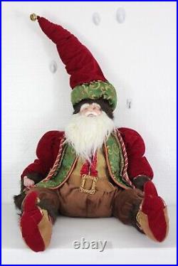 Vintage Old World Style Santa Claus Posable Bendable 48 to Tip of Hat