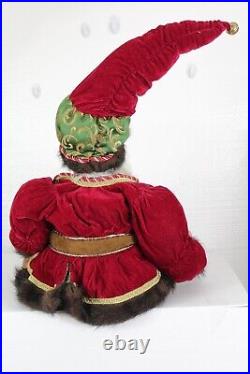 Vintage Old World Style Santa Claus Posable Bendable 48 to Tip of Hat