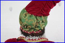 Vintage Old World Style Santa Claus Posable Bendable 48 to Tip of Hat