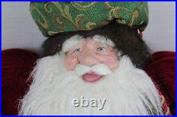 Vintage Old World Style Santa Claus Posable Bendable 48 to Tip of Hat