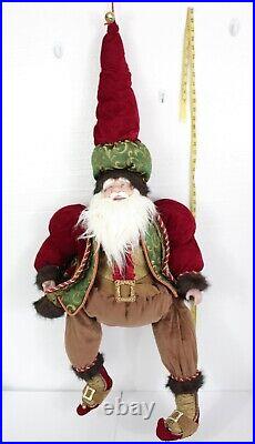 Vintage Old World Style Santa Claus Posable Bendable 48 to Tip of Hat