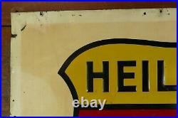 Vintage Original 1930s/1940s Heilemans Old Style Lager Beer Embossed Metal Sign