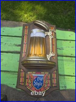 Vintage Original 1976 Old Style Beer Stein Bubbler Light La Crosse WI FREE SHIPP