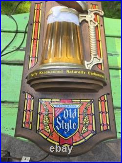 Vintage Original 1976 Old Style Beer Stein Bubbler Light La Crosse WI FREE SHIPP