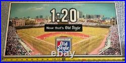 Vintage Original Wrigley Field Chicago Cubs Old Style Beer Metal Sign 2004