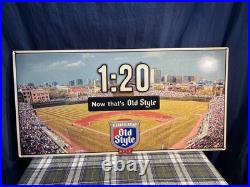 Vintage Original Wrigley Field Chicago Cubs Old Style Beer Metal Sign 2004 S2