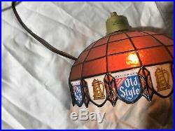 Vintage PAIR of MATCHING OLD STYLE Beer Wall Hanging SCONCES. Tiffany Style