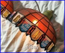 Vintage PAIR of MATCHING OLD STYLE Beer Wall Hanging SCONCES. Tiffany Style