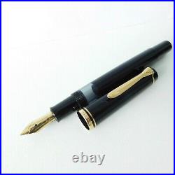 Vintage PELIKAN M250 Old Style Black Fountain pen Gold M Nib 14C W. Germany1980s