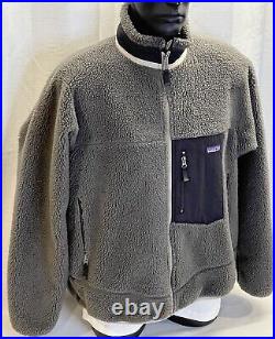 Vintage Patagonia Mens Size Large Classic Retro-X Jacket Deep Pile Fleece Gray
