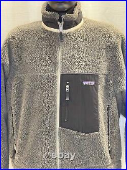 Vintage Patagonia Mens Size Large Classic Retro-X Jacket Deep Pile Fleece Gray