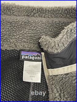 Vintage Patagonia Mens Size Large Classic Retro-X Jacket Deep Pile Fleece Gray