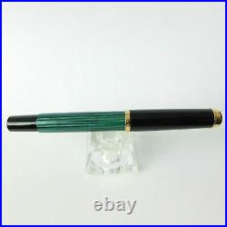 Vintage Pelikan 400 Old style Green striped M Nib 14C 585 Fountain pen Germany