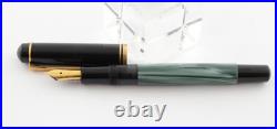 Vintage Pelikan M200 Old Style Fountain Pen Green Marble Steel Fine F Nib
