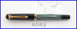Vintage Pelikan M200 Old Style Fountain Pen Green Marble Steel Fine F Nib