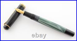 Vintage Pelikan M200 Old Style Fountain Pen Green Marble Steel Fine F Nib
