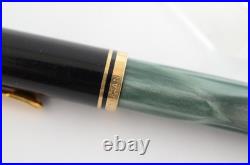 Vintage Pelikan M200 Old Style Fountain Pen Green Marble Steel Fine F Nib