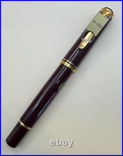 Vintage Pelikan M600 Fountain Pen, Old style Burgundy, 14K Gold HF Nib NOS