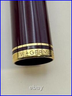 Vintage Pelikan M600 Fountain Pen, Old style Burgundy, 14K Gold HF Nib NOS