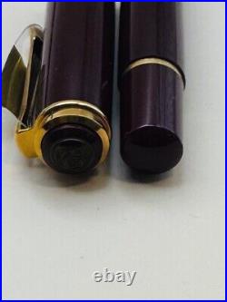 Vintage Pelikan M600 Fountain Pen, Old style Burgundy, 14K Gold HM Nib NOS