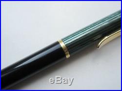 Vintage Pelikan Souveran K400 Ballpoint Pen Green Striped GT Old Style W. Germany
