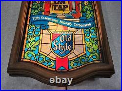 Vintage Plastic Heileman's Old Style Beer Stein Faux Stained Glass Lighted Sign