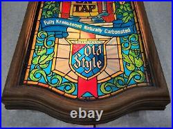 Vintage Plastic Heileman's Old Style Beer Stein Faux Stained Glass Lighted Sign