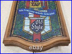 Vintage Plastic Heileman's Old Style Beer Stein Faux Stained Glass Lighted Sign