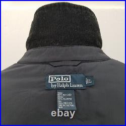 Vintage Polo Ralph Lauren Quilted Jacket Old Money Style Blue Mens Corduroy Sz L