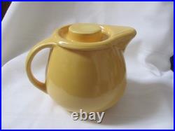 Vintage Pottery Old Style Large Fiesta Yellow Kitchen Craft Covered Jug