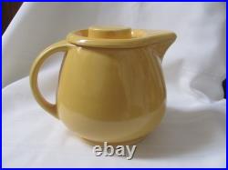 Vintage Pottery Old Style Large Fiesta Yellow Kitchen Craft Covered Jug