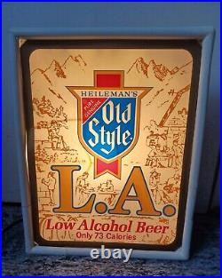 Vintage Rare 1984 Old Style Heileman Light Up Sign 14 X 11