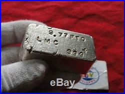 Vintage & Rare LMC FTO 9.77 Oz. 999 Pure Silver Bar Old Loaf Style Poured