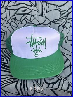 Vintage Rare New Nos With Tags Stussy Green White Trucker Style Hat Cap Men 90s