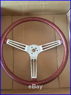 Vintage Red Metal Flake Steering Wheel 14.5 Hot Rod Custom Gasser Vw Van Rat Rod